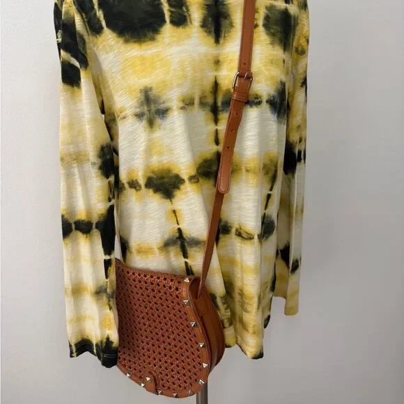 Rebecca Minkoff Skylar Woven Leather Crossbody Bag Tan - Picture 10 of 16